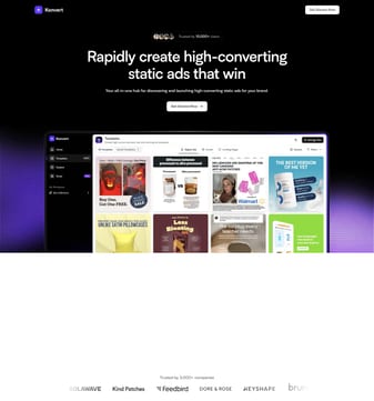 Usekonvert landing page desktop screenshot