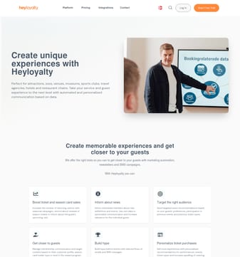 Heyloyalty landing page desktop screenshot