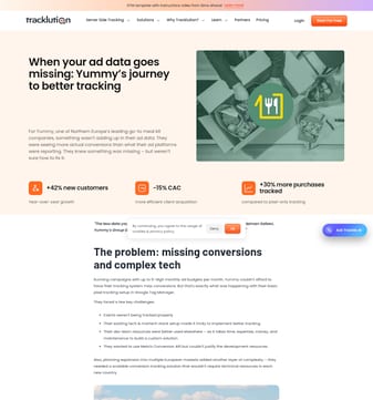 Tracklution landing page desktop screenshot