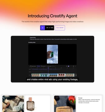 Creatify landing page desktop screenshot