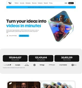 Heygen landing page desktop screenshot