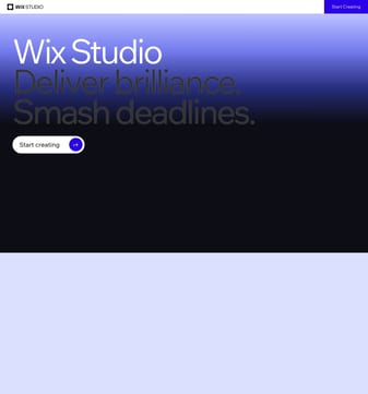 Wix landing page desktop screenshot