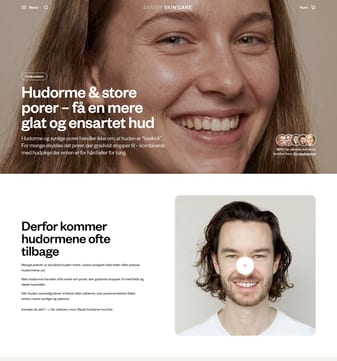 Danishskincare landing page desktop screenshot