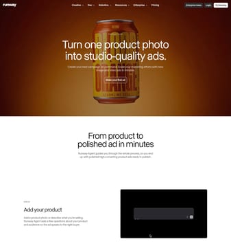 Runwayapp landing page desktop screenshot