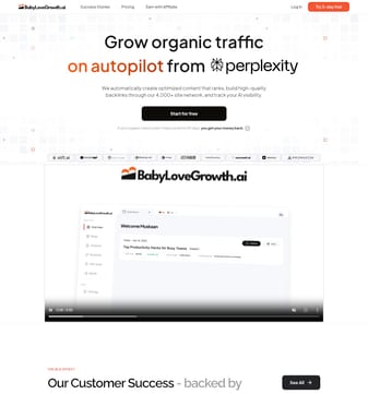 Babylovegro landing page desktop screenshot