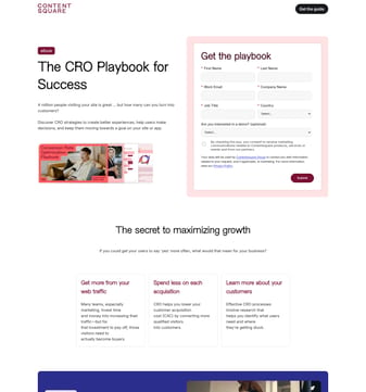 Contentsquare landing page desktop screenshot