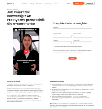 Clerk landing page desktop screenshot