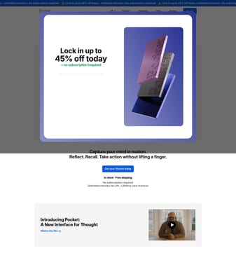 Heypocketai landing page desktop screenshot