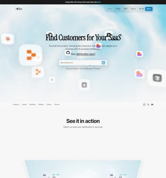 Vibiz landing page desktop screenshot