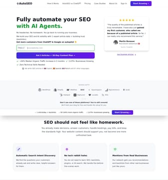 Autoseo landing page desktop screenshot