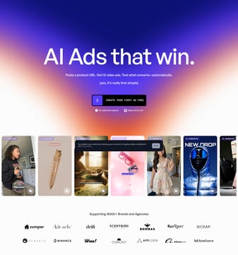 Creatify landing page desktop screenshot