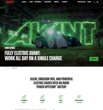 Avant-tecno landing page desktop screenshot
