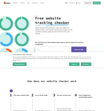 Stape landing page desktop screenshot
