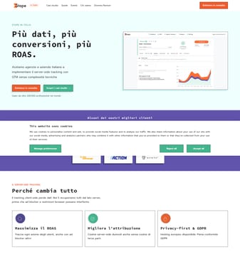 Stape landing page desktop screenshot