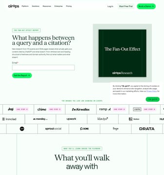Airops landing page desktop screenshot