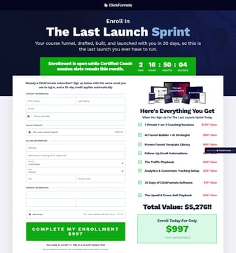ClickFunnels landing page desktop screenshot
