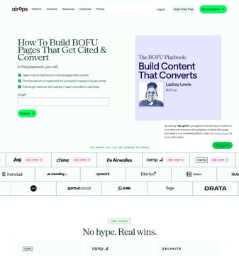 Airops landing page desktop screenshot