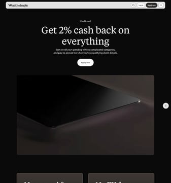 Wealthsimple landing page desktop screenshot