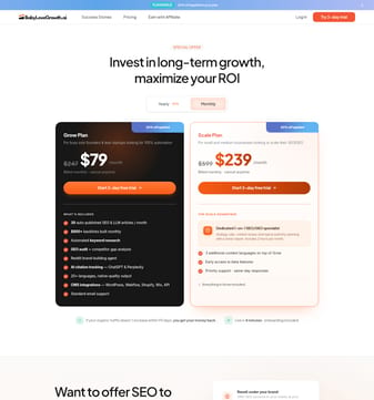 Babylovegro landing page desktop screenshot