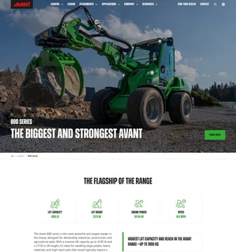 Avant-tecno landing page desktop screenshot