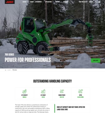 Avant-tecno landing page desktop screenshot