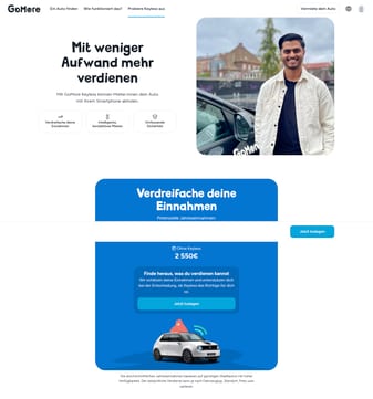 Gomore landing page desktop screenshot