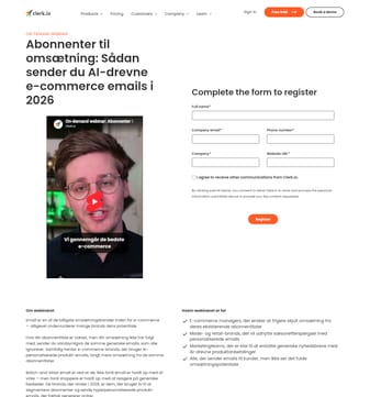 Clerk landing page desktop screenshot