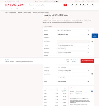 Flyeralarm landing page desktop screenshot
