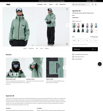 Dope-snow landing page desktop screenshot