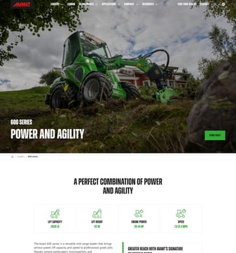 Avant-tecno landing page desktop screenshot