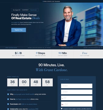 Grant-cardone landing page desktop screenshot