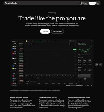 Wealthsimple landing page desktop screenshot