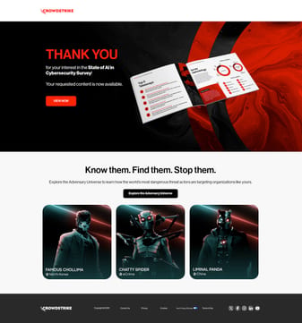 Crowdstrike landing page desktop screenshot