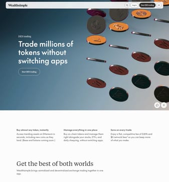 Wealthsimple landing page desktop screenshot