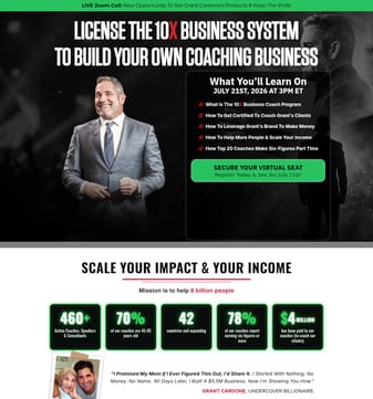 Grant-cardone landing page desktop screenshot