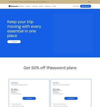 1password landing page desktop screenshot