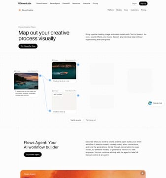 Elevenlabs landing page desktop screenshot