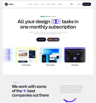 Magier landing page desktop screenshot