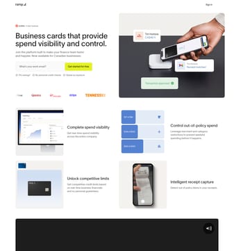 Ramp landing page desktop screenshot