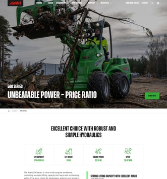 Avant-tecno landing page desktop screenshot