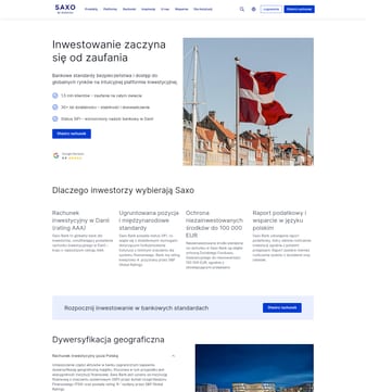 Saxo-bank landing page desktop screenshot