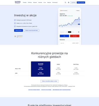 Saxo-bank landing page desktop screenshot