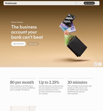 Wealthsimple landing page desktop screenshot