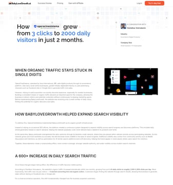 Babylovegro landing page desktop screenshot