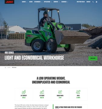 Avant-tecno landing page desktop screenshot