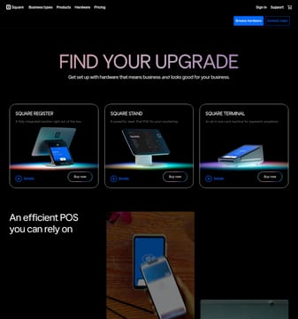 Square landing page desktop screenshot