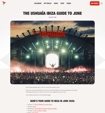 Ushuaia landing page desktop screenshot