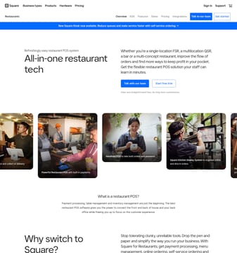 Square landing page desktop screenshot