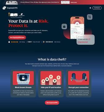 Expressvpn landing page desktop screenshot