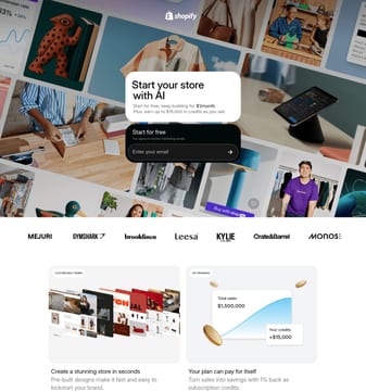Shopify landing page desktop screenshot